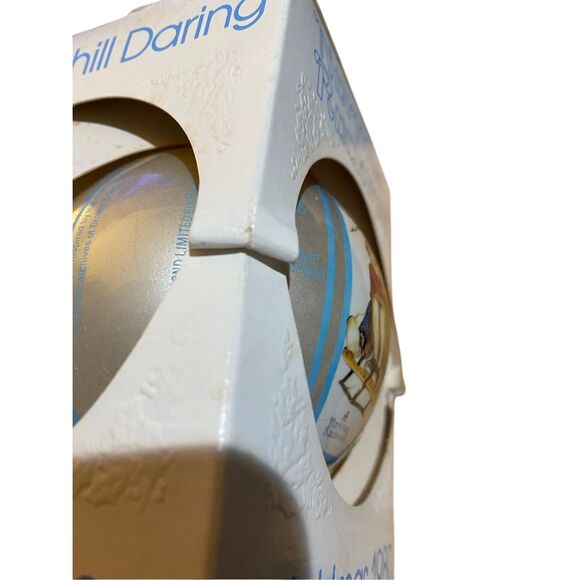 Vintage Norman Rockwell Christmas 1980 glass sled, riding ornament in box - Picture 4 of 4